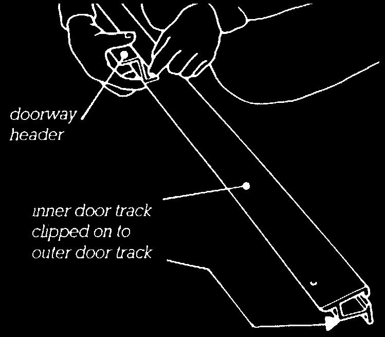 Door track S clip 57. Identify the zed trim (No. 36, ID Chart) and position on top of the track as shown. The final apex glass can now be fitted using established procedure.