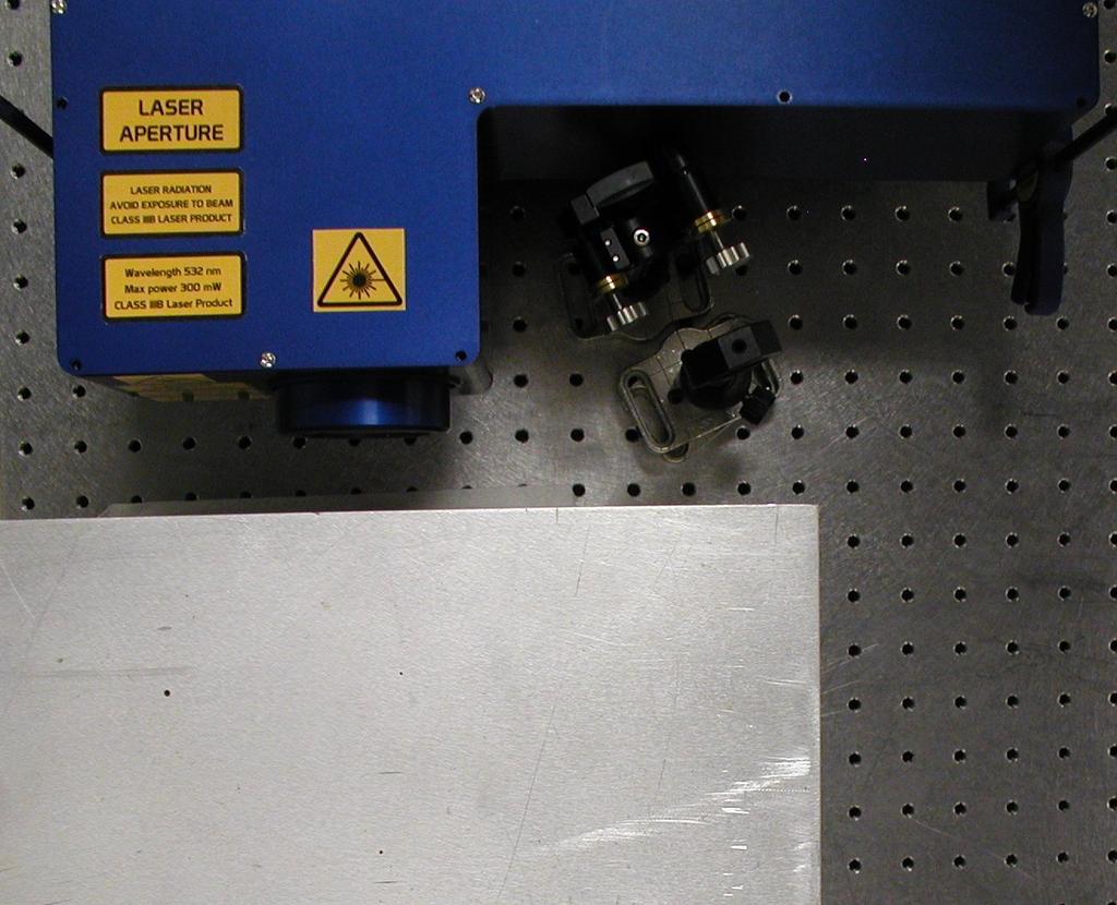 Point measurement: setup ultrasonic receiver Al sample source laser