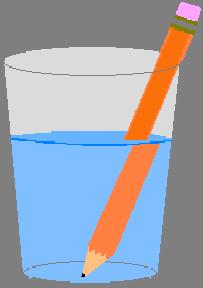 Broken Pencil Materials clear drinking glass pencil water 1. Fill the drinking glass ⅔ full with water. 2.