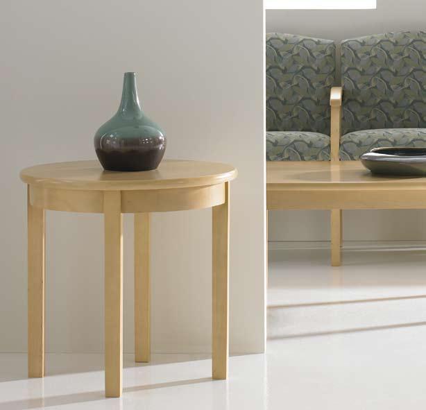 A round end table, square corner table and rectangular cocktail table are the perfect complement to REFLECTIONS seating.