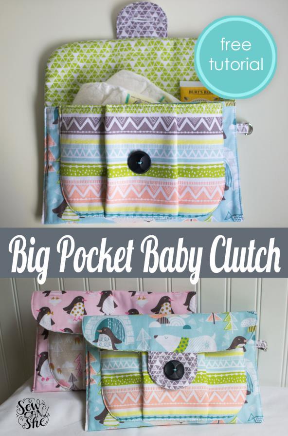 Big Pocket Baby Clutch Tutorial The pattern pieces all include a 3/8'' seam allowance. You will need: 3-4 fat quarters of fabric (depending on how many different fabrics you want to use).