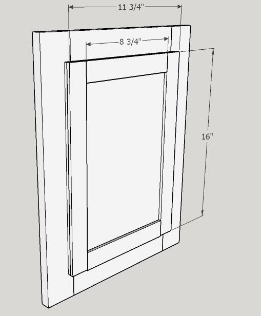 Step 7 Door Insert Fix ¼ inch thick ply to the back of the door overlapping the frame by at least ½ inch to allow fixing.