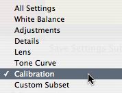You only want to save the Calibration settings because white balance can vary somewhat from scene to scene