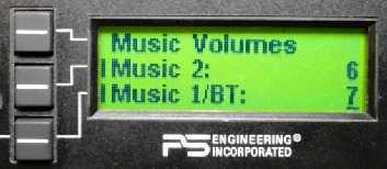 3.7.2 Music Volume The volume of the music inputs can also be adjusted from the menu of the PDA360EX: Press Music Music Volume Desired music input.