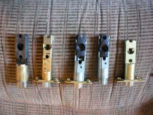 We will describe the use of each later. Here we have the spindles out of all the locks.