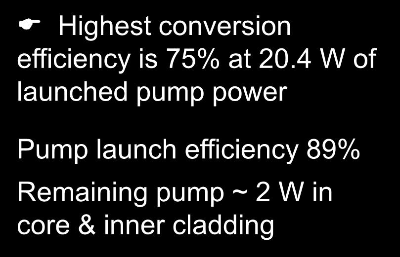 Supercontinuum power Average output power vs.