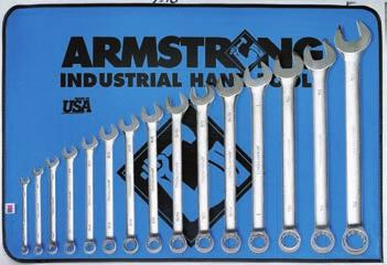 12 Point SAE Long Pattern Satin Combination Wrenches Box ends are offset a true 15 Open end has a radius design for greater strength; compared to a hex open end Large size stamp on both ends and