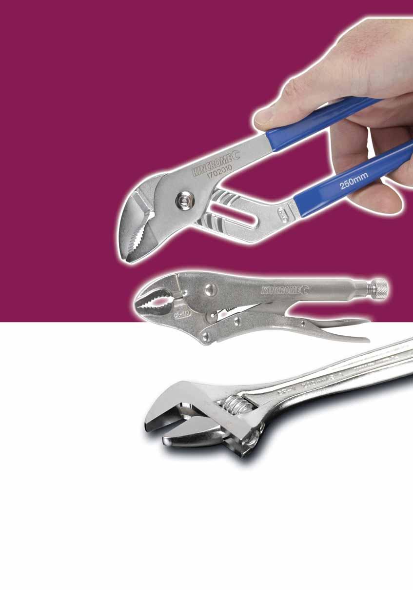 4 Pliers & renches Kincrome Plier Range The extensive Kincrome and Supatool Plier range includes conventional combination, long nose and diagonal cutting pliers.
