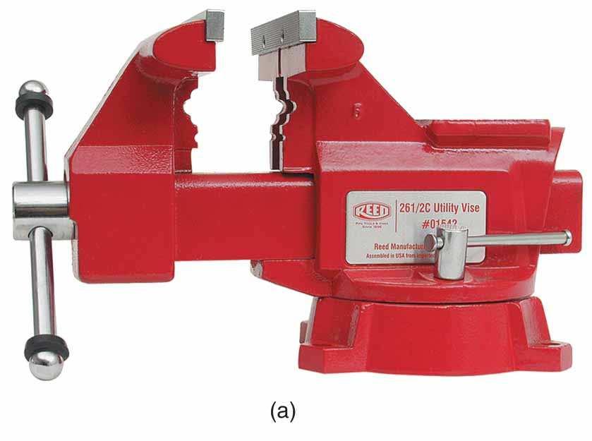Figure 9-43 (a) This vise can be attached