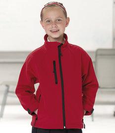 140B Jerzees Schoolgear Kids Soft Shell Jacket 92% polyester/8% elastane. Breathable, 3 layer soft shell fabric is windproof and showerproof.