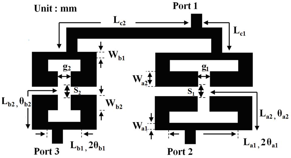 104 Yang et al. Figure 1. Schematic of the proposed diplexer.