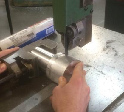 cutting tool to reduce the outside diameter of 2.