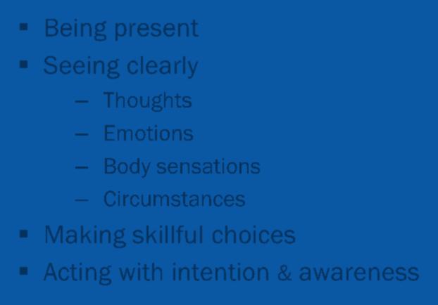 points Embodying mindfulness Attend to your own practice Ground your teaching in your own