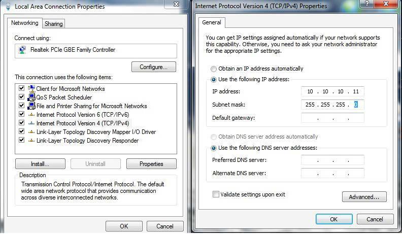 9.5.1.2 Connecting to Drive from PC 1. The default IP address for SV200 Ethernet drive is 10.