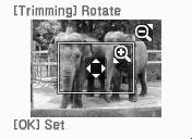 1 Set the Trimming Mode. (1) Display the setting screens for Printing an Image, Specify images and Select layout. See Printing an Image Displayed on the LCD on page 10.