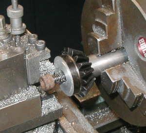 The result is an expanding mandrel --- as the screw in the end is tightened into the partially threaded part the rod the end