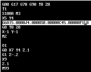 f programmed in the main, the cycle is entered and then the diminsion of the shape and turned off with a G68.