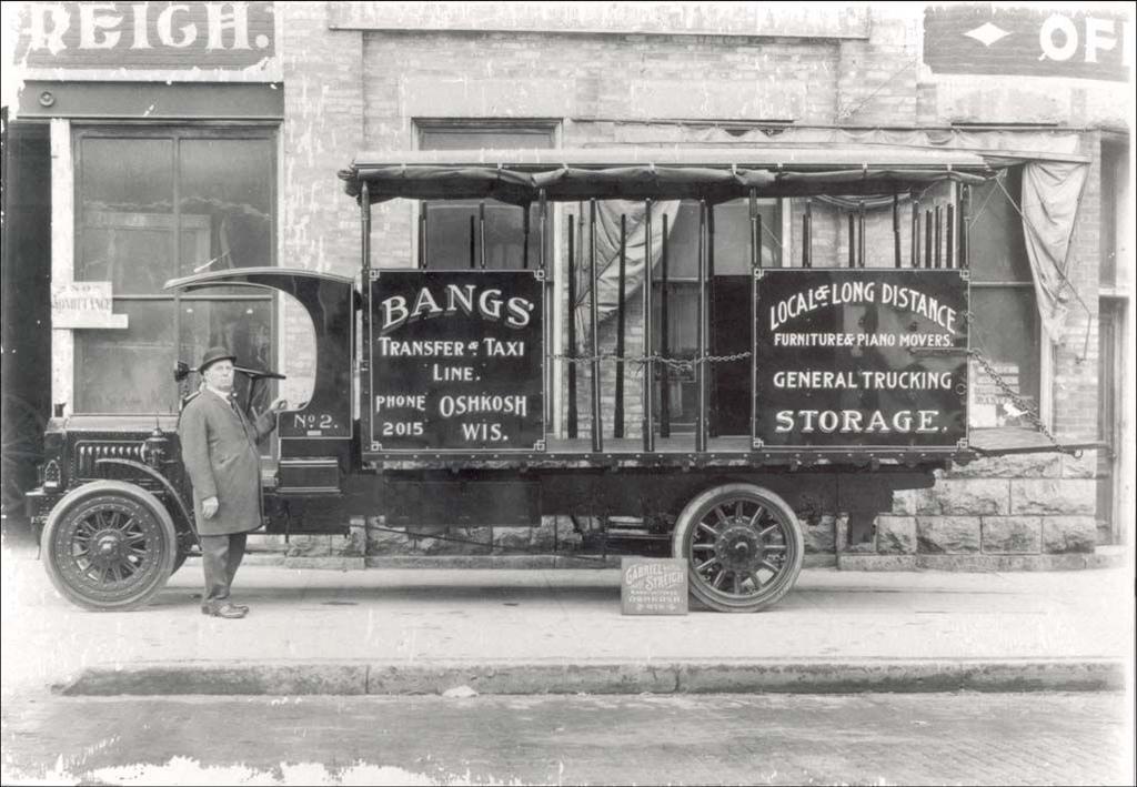 Emelius P. Bangs died in 1930 and was succeeded by his son Fred L. Bangs, whose wife Amanda worked part-time for the firm. In 1923 the last move of Bangs Transfer & Taxi was to 52 State St.