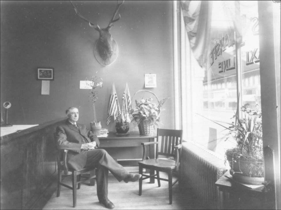 Bangs Rapid Transit Company - 1905 First National Bank Building Basement office space Emelius Prawl Bangs is shown above as a successful businessman in the 1920's in the Main St.