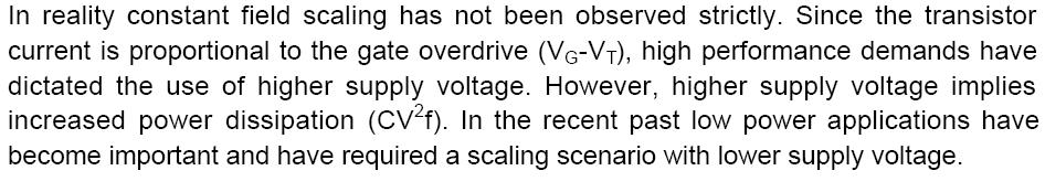 Limitations of Scaled MOSFET Effect of Reducing
