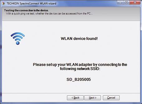Once the connection with your network card or WLAN USB stick is established you have to go back and click on repeat search to connect