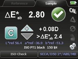 Manual TECHKON SpectroDens The ISO-Check function features the use of the SCCA reference value correction (selectable in the ISO-Check setup).