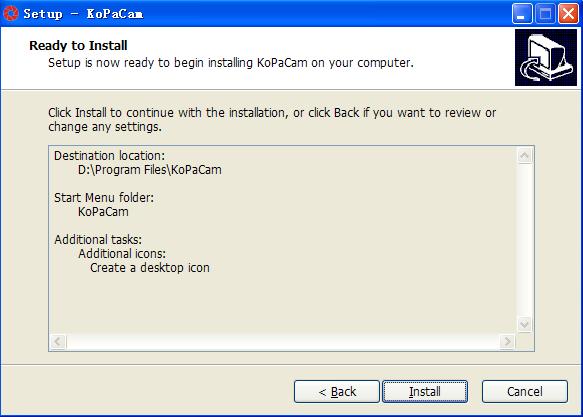 Step 8: Make sure whether the "Destination Location", "Start Menu Folder"and"Additional Tasks" are installed