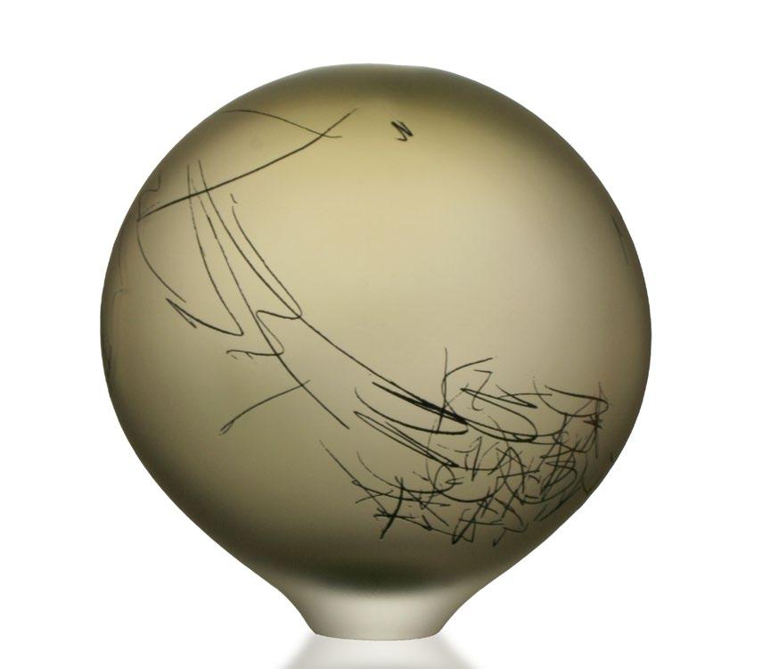 Ovoid Scribe Vase The Ovoid Scribe is a hand-blown one-of-a-kind sculpture.