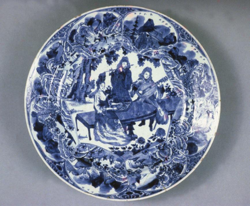 Pine Room Chinese Porcelain Charger Charger, c. 1700 20, hard-paste porcelain with underglaze cobalt, the Museum of Fine Arts, Houston, the Bayou Bend Collection, gift of Miss Ima Hogg, B.49