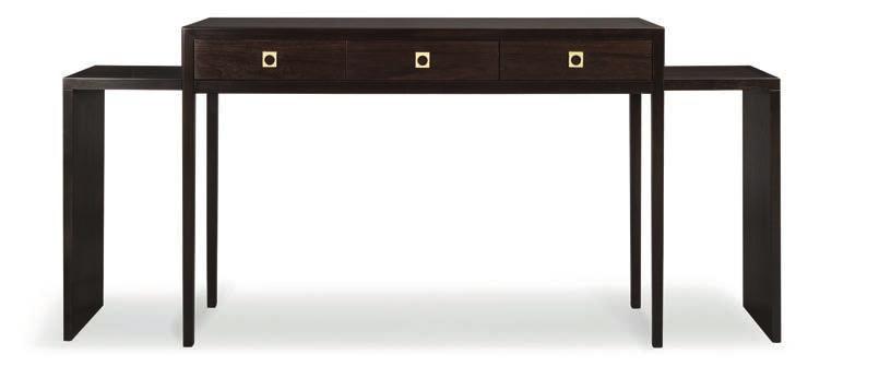 The drawers feature metallic handles and the internal is finished with Black Maple Wood. 135x42x90h cm - Inch 53.1x16.5x35.