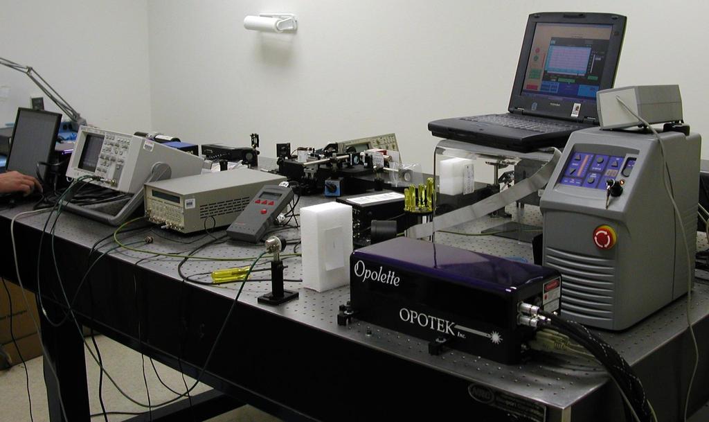 Setup for OPOTEK Laser Evaluation Carried out on May 3,