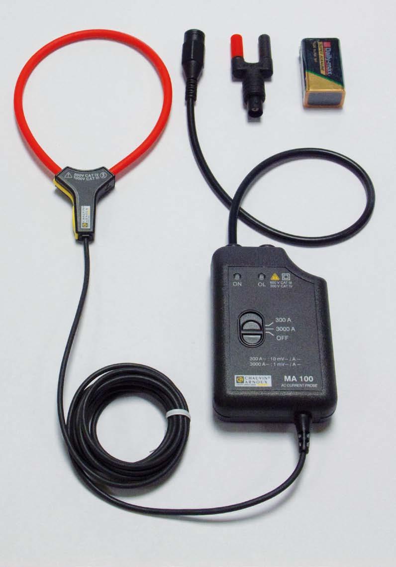 Flexible probe for AC current Model MA100 300-3000/3 Current 300 A AC 3000 A AC Output 10 mv / A 1 mv / A Description The MiniFLEX MA100 sensor is a flexible sensor comprising an active part