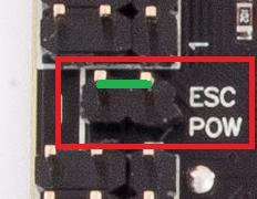 !! Do not use both power sources! Disconnect ESC POW jumper if powered from battery. 19.