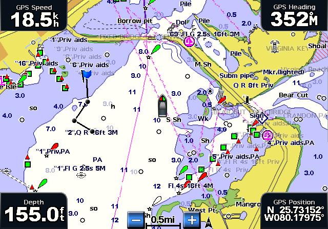 Digital Selective Calling Vessel Trails on the Navigation Chart You can view trails for all tracked vessels on the Navigation Chart, the Fishing Chart, the Mariner s Eye 3D Chart view, and the Radar