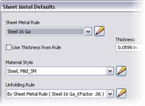 In the onscreen list of chapters and exercises, click Chapter 1: Sheet Metal Overview. Click Exercise: Create a Sheet Metal Rule. 1. Open Sheet_Metal_Rules.ipt. 2.