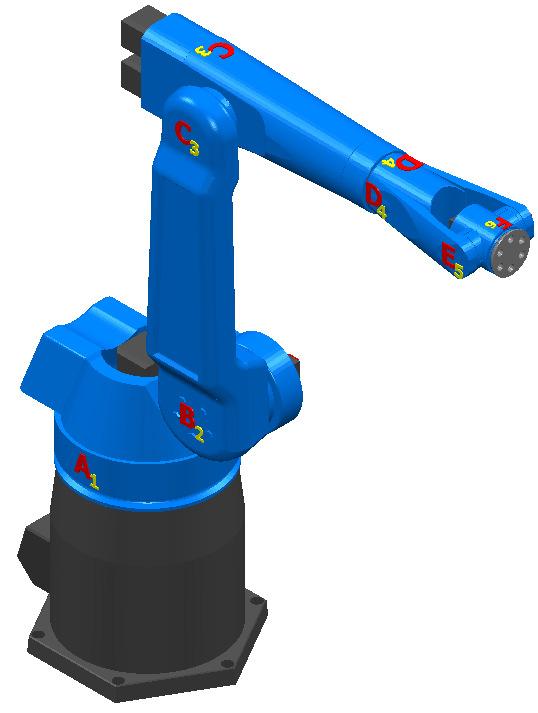 called C - Robot Axis 4 is called D - Robot Axis 5 is called E - Robot Axis 6 is called F - If there are external axes, T for a rotary table X or