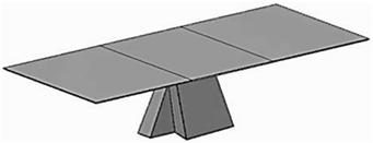 flat oversize flat base stainless steel matt ground finish 22 x 76,5 cm rectangular base plate stainless steel matt ground finish 52 x 98 cm base 8 cross 37 x