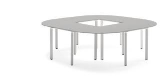 A simple method of extending layouts, bridging tops enhance the sleek and clean design and minimise the number of table legs.