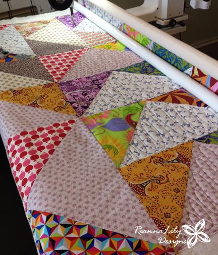 I ended up using left over geese in the quilt backing: two, left over from the pattern directions and an