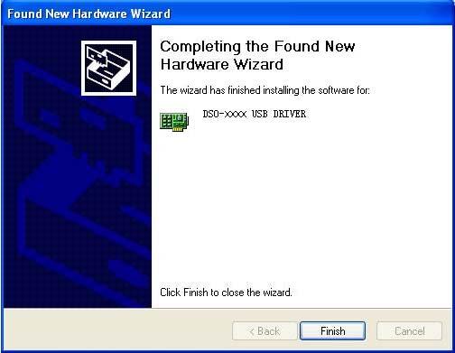 7. The wizard has finished installing for the device. 8.