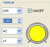 channel voltage/div Coupling: Select the channel coupling Probe: Select the channel probe attenuation Invert: Turn on/off the invert function.