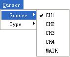 This method allows you to take measurements by moving the cursors 1.