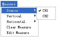 1.Source The user can use the Source menu to select a measure source. 2.