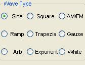 User can edit the waveform arbitrary by the mouse or choose the regular waveforms such as Sine, Square, AM/FM, Ramp, Trapezia, Gause,