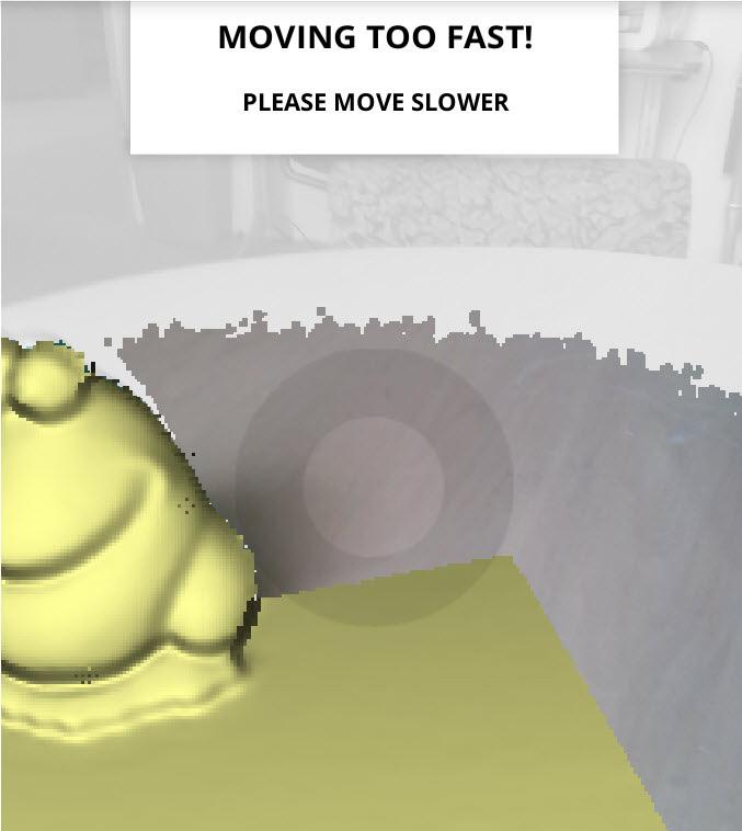 Tracking Indicators If you move too fast or too slow while scanning, a message box will appear