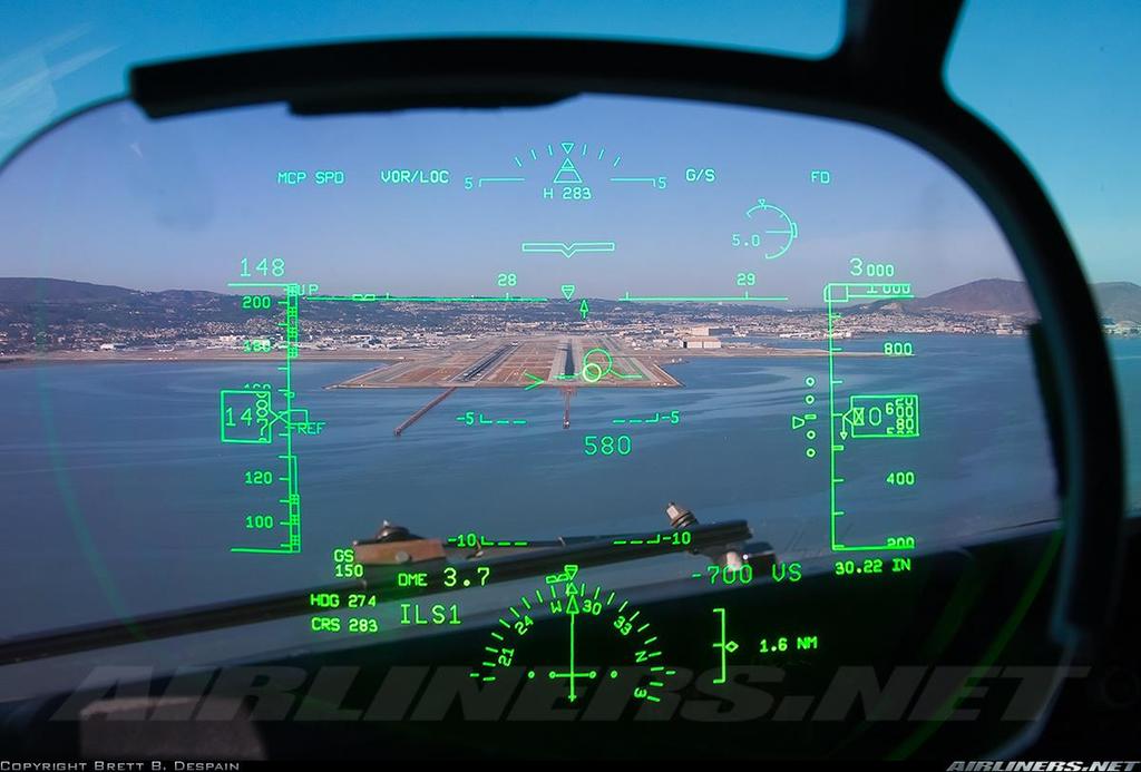 pilot s line of sight and use the windshield as a
