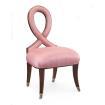 5"D Alyce Side Chair Shown In V48 Walnut W Silver Finish And Pink Silk Fabric. Seat 21"H, Leg 14"H, Inside Seat 19.5"Wx19"D, $545.00 $595.00 $535.00 AMF-05-1250V50-FRLN 42"H X 24.5"W X 26.
