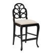 Arm 27"H, Seat 20"H, Leg 15"H, Inside Seat 21"W X AMF-1340-1005-AS 44.5"H X 21.5"W X 23"D Ohio counter height barstool shown in a Black lacquer finish and 1005 fabric.
