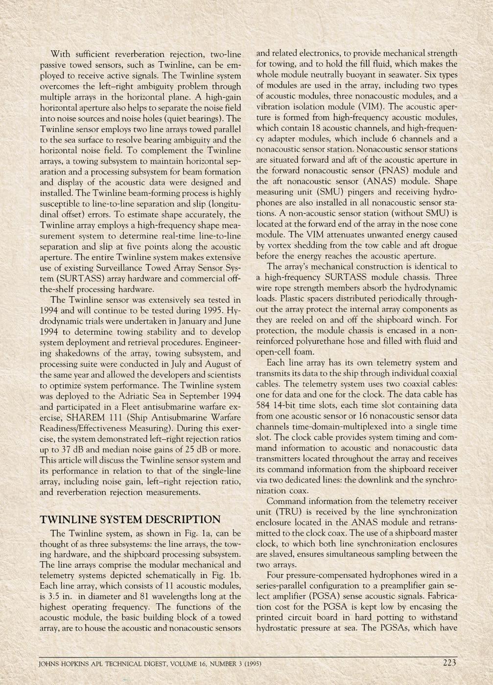 R. F. Henrick 184 Johns Hopkins APL Technical Digest,