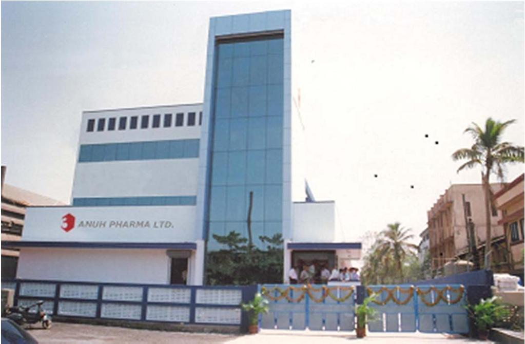 State of the Art Manufacturing facility Anuh Pharma has a cgmp and ISO 9001 2000 approved manufacturing facility at Tarapur spread across